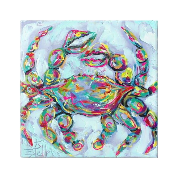 Stupell Industries Modern Crab Portrait Animals & Insects Painting Gallery Wrapped Canvas Art Print Wall Art, 24 x 24