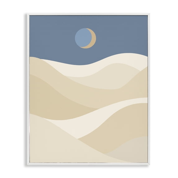 Stupell Industries Modern Crescent Moon over Dunes White Framed Giclee Art, 24 x 30, by Lil' Rue