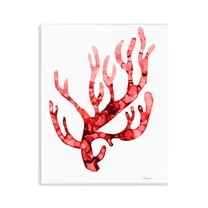 Stupell Industries Modern Curved Coral Nautical & Beach Painting Unframed Art Print Wall Art, 11 x 14