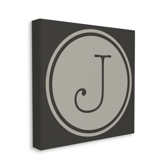 Stupell Industries Modern D Initial Elevator Key Circular Shape Typography Painting Gallery Wrapped Canvas Print Wall Art, 30 x 30