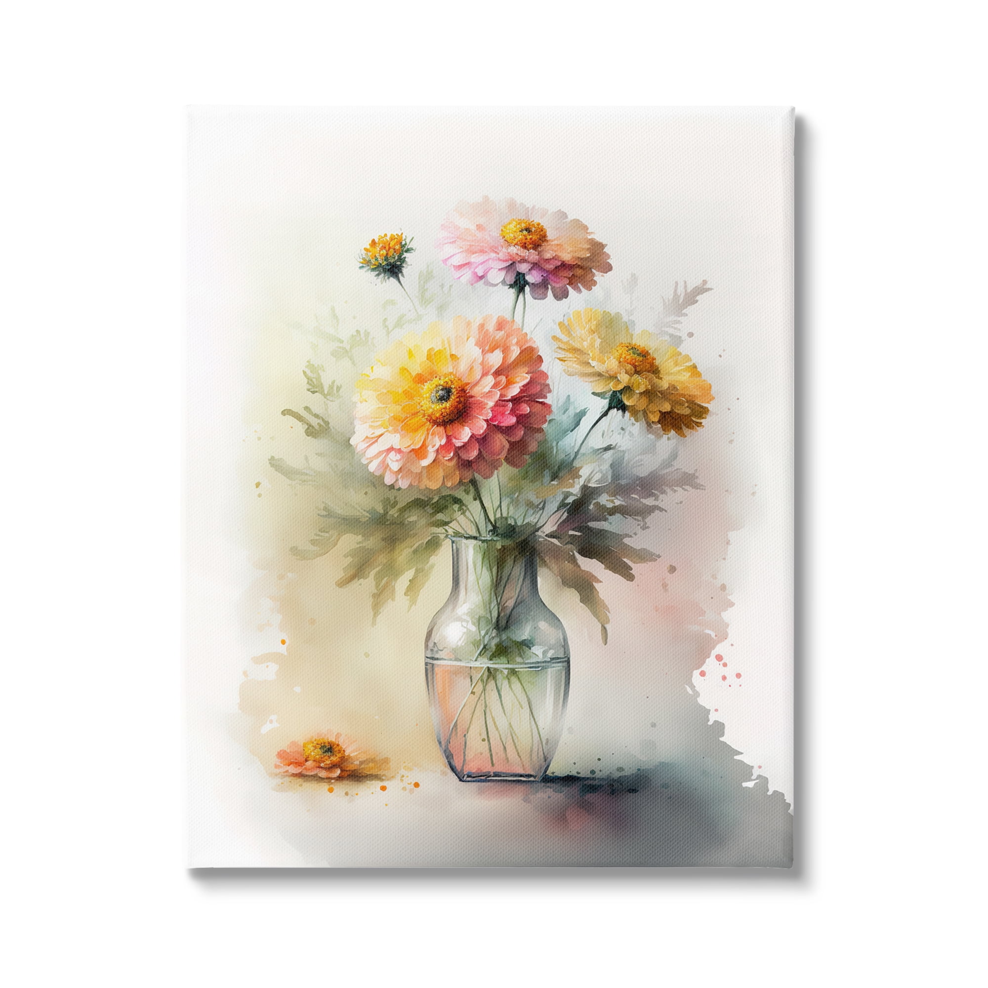 Stupell Industries Modern Dahlia Bouquet Botanical & Floral Painting Gallery Wrapped Canvas Art Print Wall Art, 24 x 30