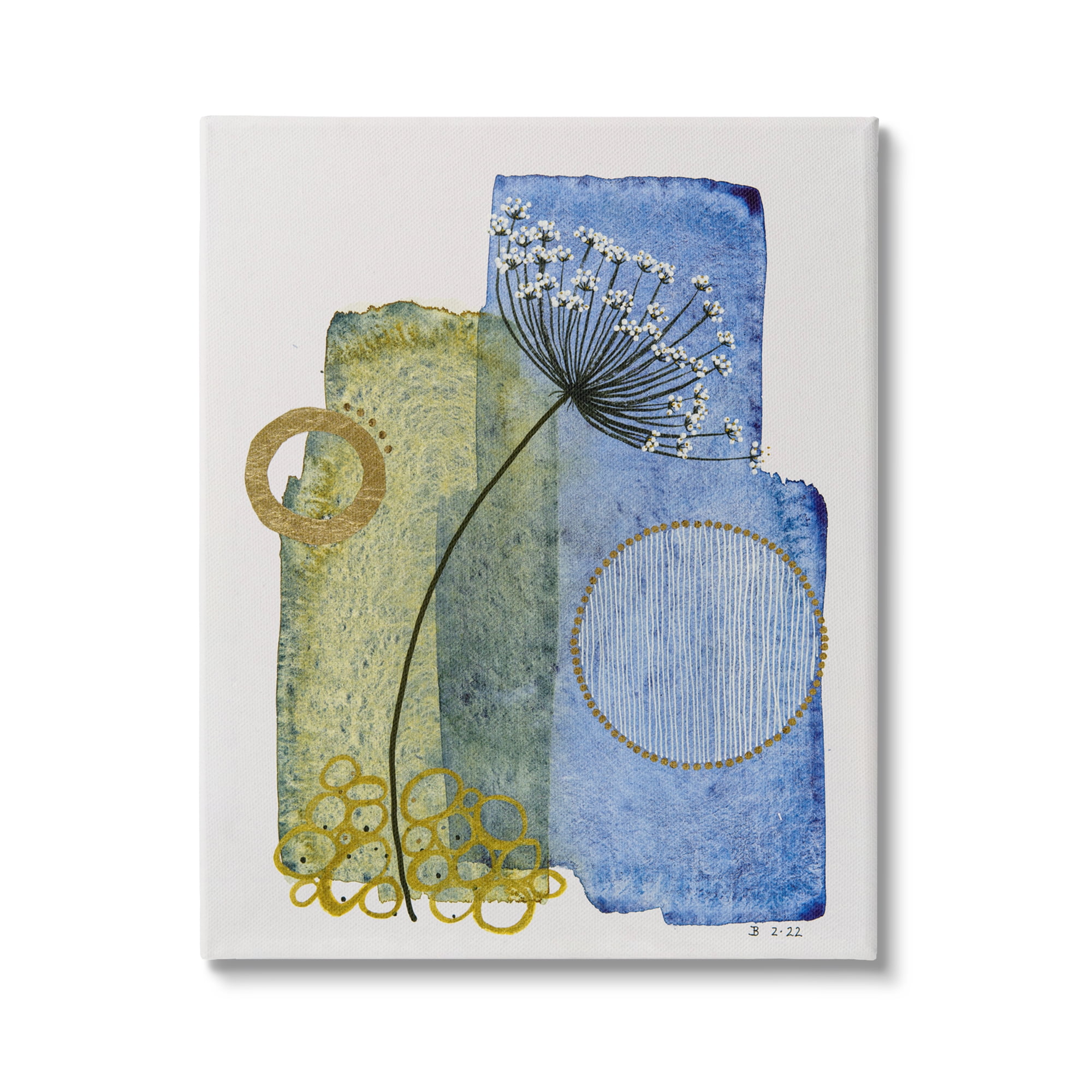 Stupell Industries Modern Dandelion Sprig Abstract Painting Gallery Wrapped Canvas Print Wall Art, 24 x 30