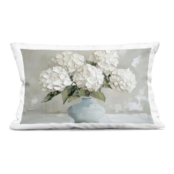 Stupell Industries Modern Dappled Hydrangea Bouquet Decorative Printed Throw Pillow design by Annabelle Hall, 14 x 7 x 20