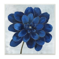 Stupell Industries Modern Deep Blue Floral Carnation Flower Petal Outline, 12 x 12, Design by Nan