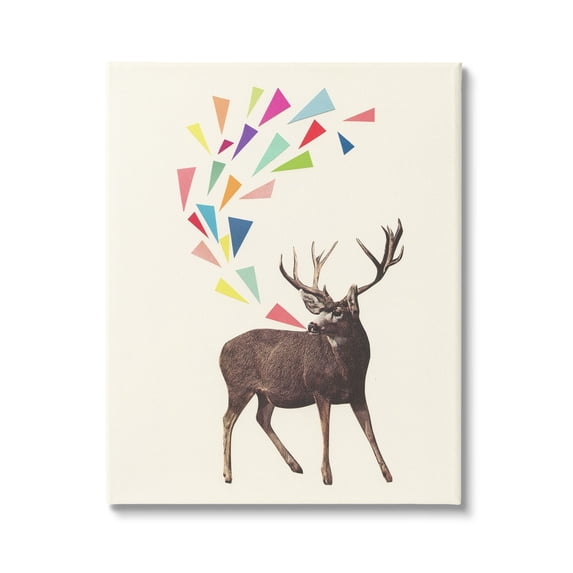 Stupell Industries Modern Deer Geometric Triangles Pattern Shapes Canvas Wall Art, 30 x 40, Design by Cassia Beck