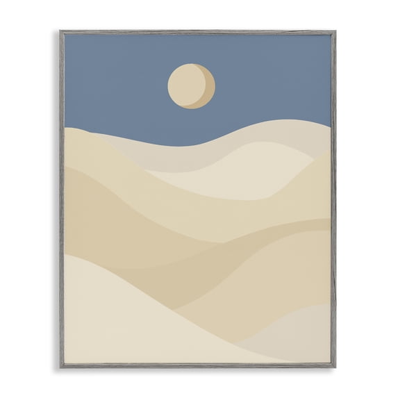 Stupell Industries Modern Desert Dunes & Moon Gray Framed Giclee Art, 24 x 30, by Lil' Rue