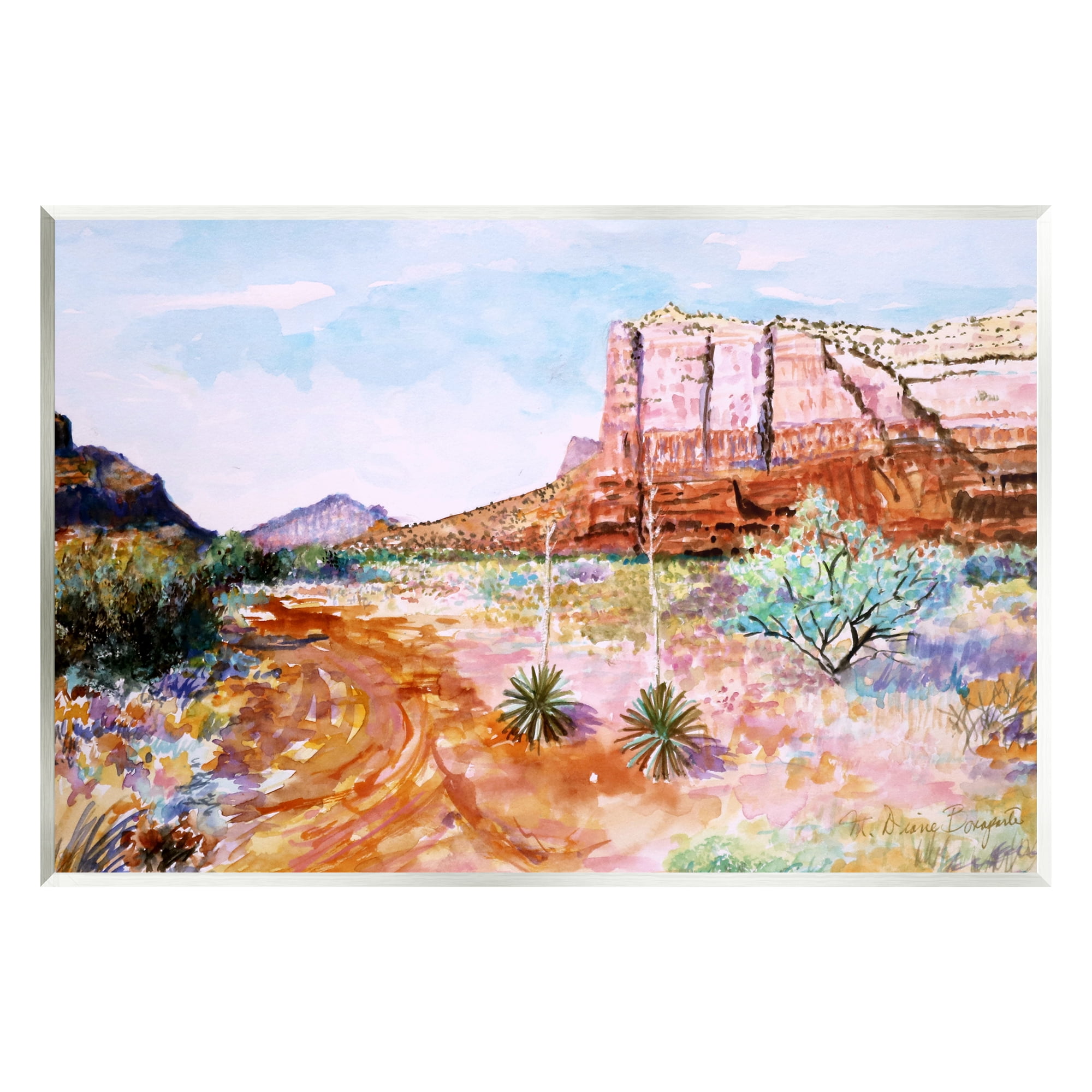 Stupell Industries Modern Desert Mesa Nature Painting Unframed Art Print Wall Art, 15 x 10