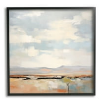 Stupell Industries Modern Desert Painting Landscape Painting Black Framed Art Print Wall Art, 12 x 12