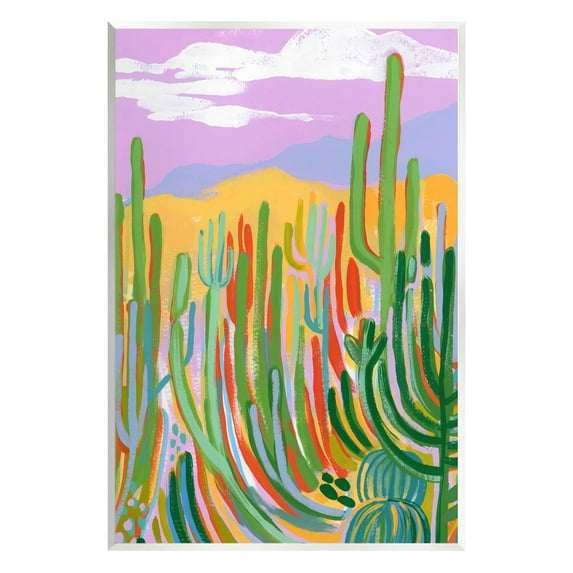 Stupell Industries Modern Desert Scenery Cactus Plants Painting Unframed Art Print Wall Art, Design by Laura Marr