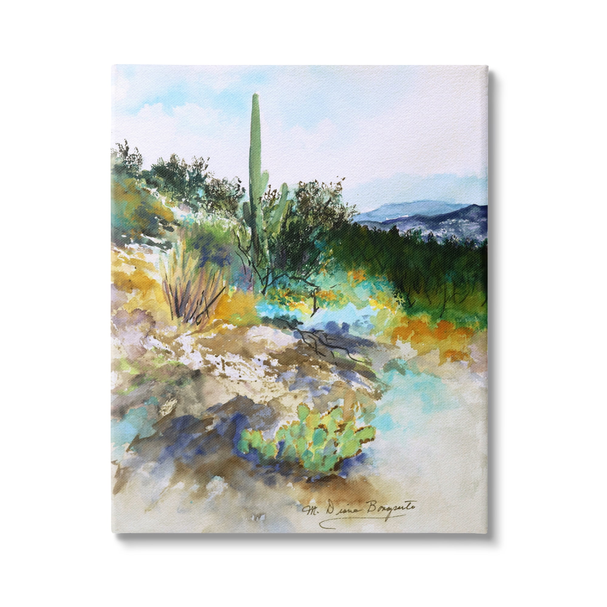 Stupell Industries Modern Desert Scenery Nature Painting Gallery Wrapped Canvas Print Wall Art, 24 x 30