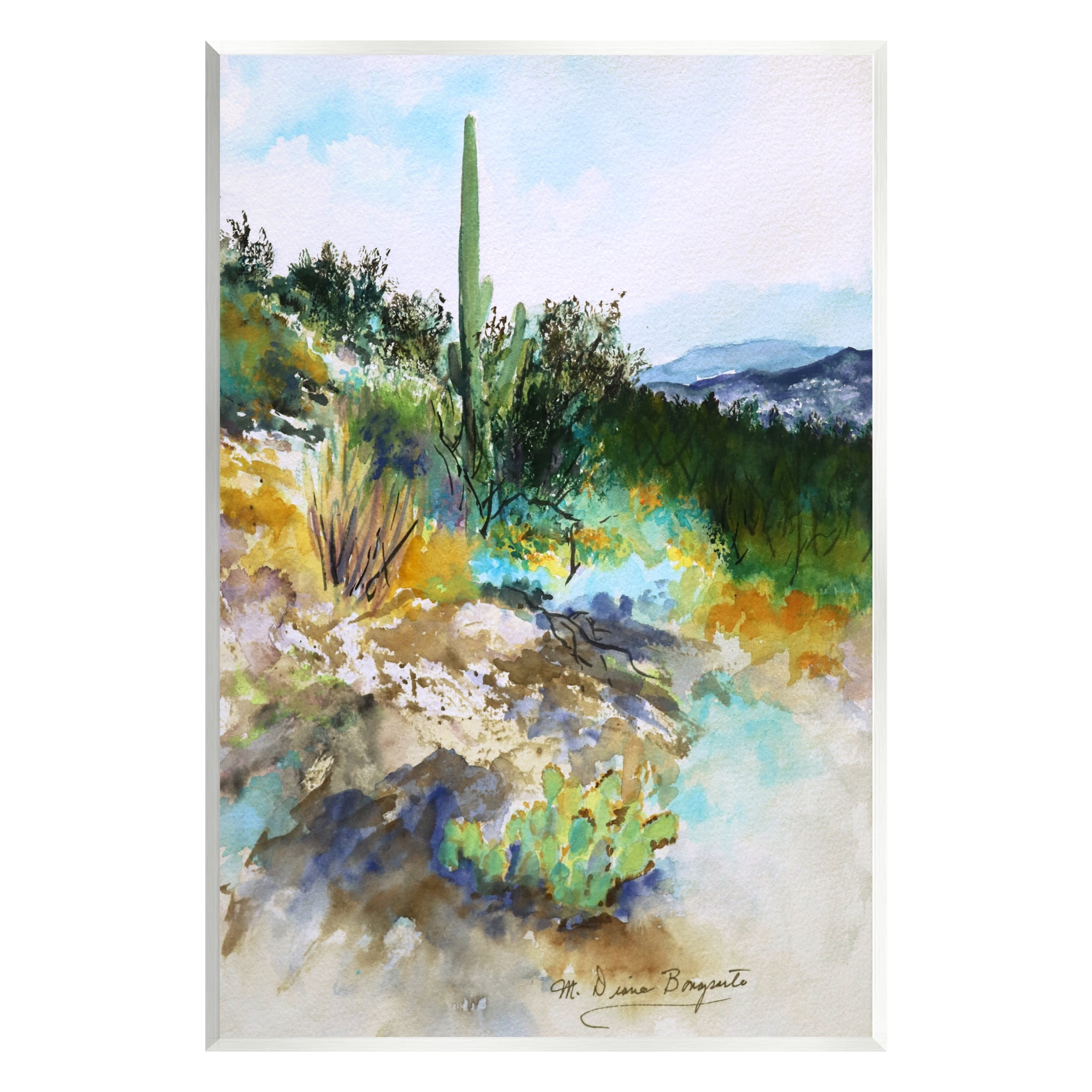 Stupell Industries Modern Desert Scenery Nature Painting Unframed Art Print Wall Art, 13 x 19