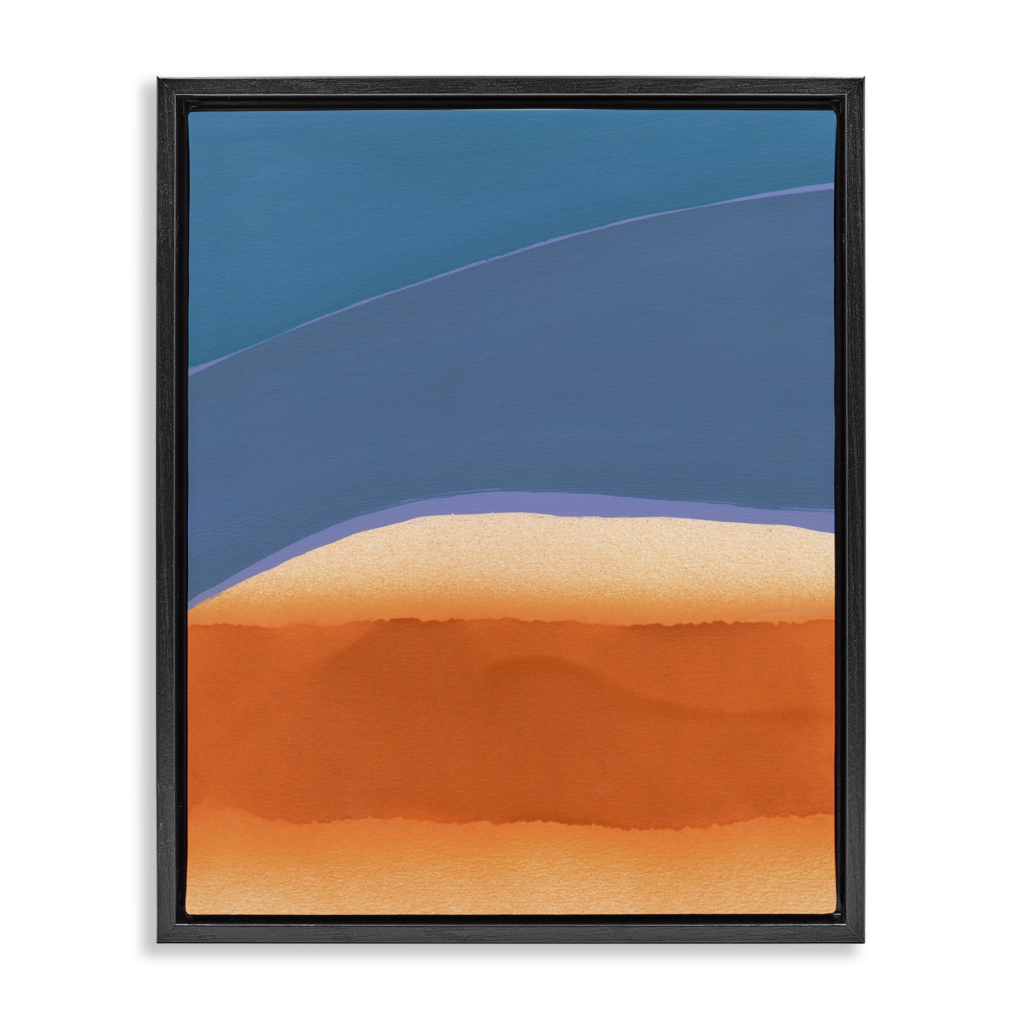 Stupell Industries Modern Desert Sunrise Abstract Painting Black Floater Framed Canvas Art Print Wall Art, 17 x 21