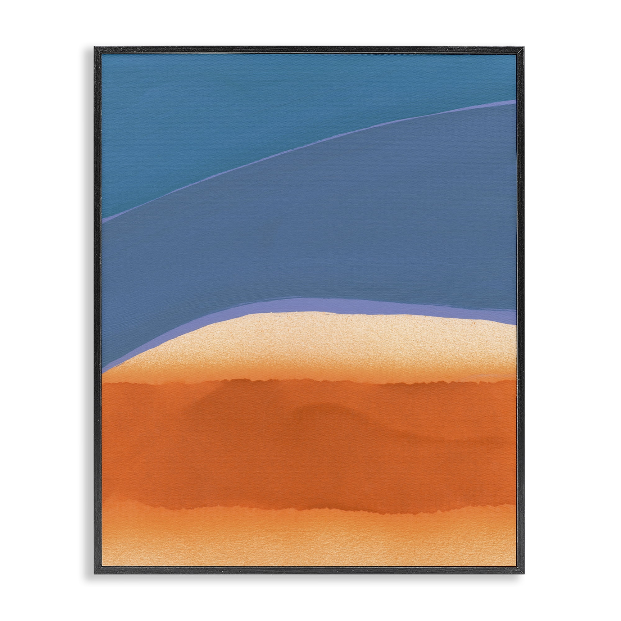 Stupell Industries Modern Desert Sunrise Abstract Painting Black Framed Art Print Wall Art, 24 x 30