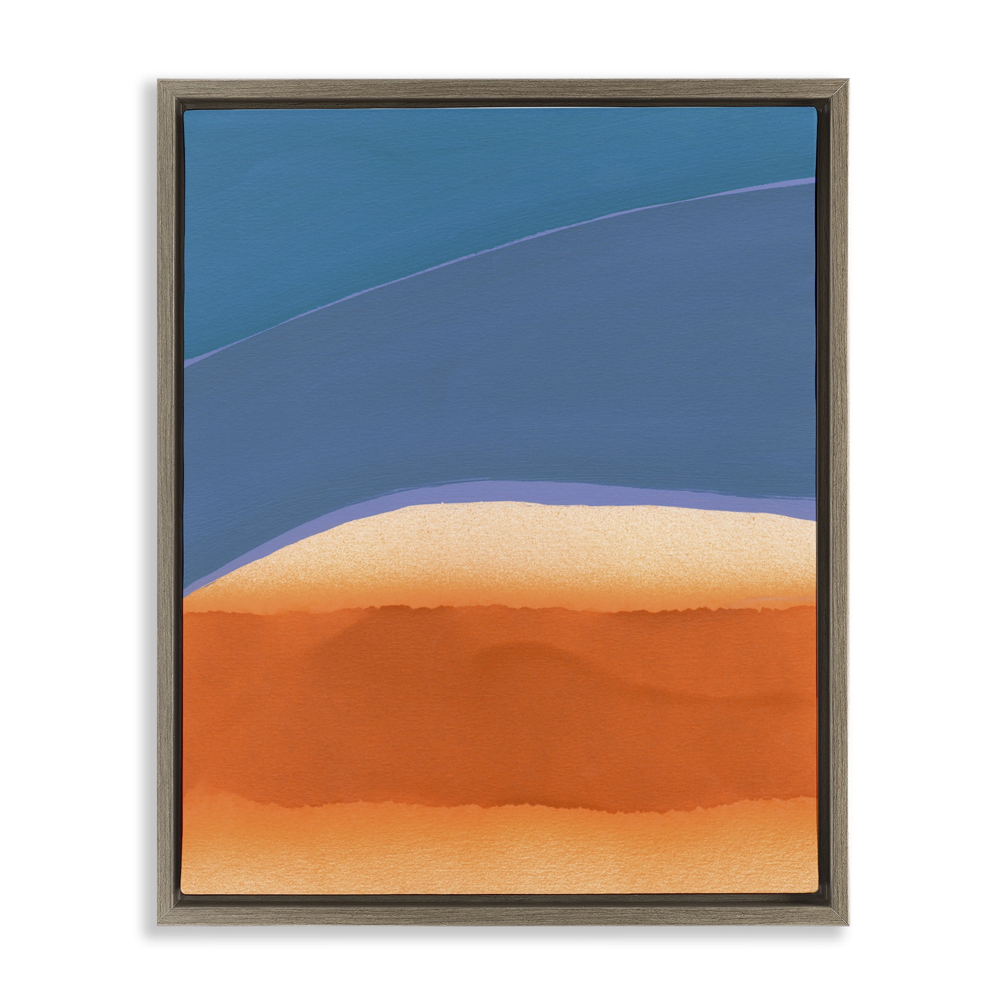 Stupell Industries Modern Desert Sunrise Abstract Painting Brown Floater Framed Canvas Art Print Wall Art, 25 x 31
