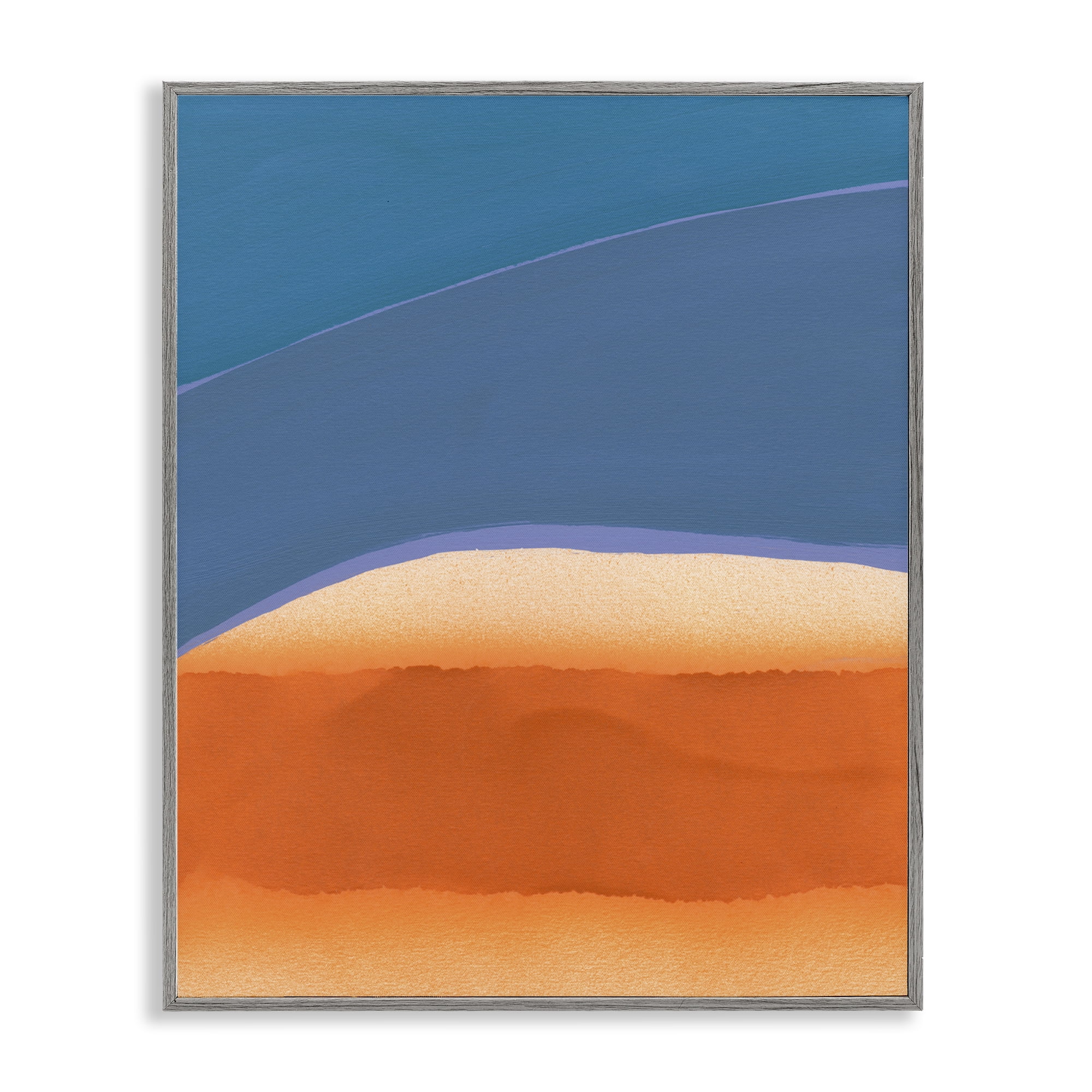 Stupell Industries Modern Desert Sunrise Abstract Painting Gray Framed Art Print Wall Art, 16 x 20