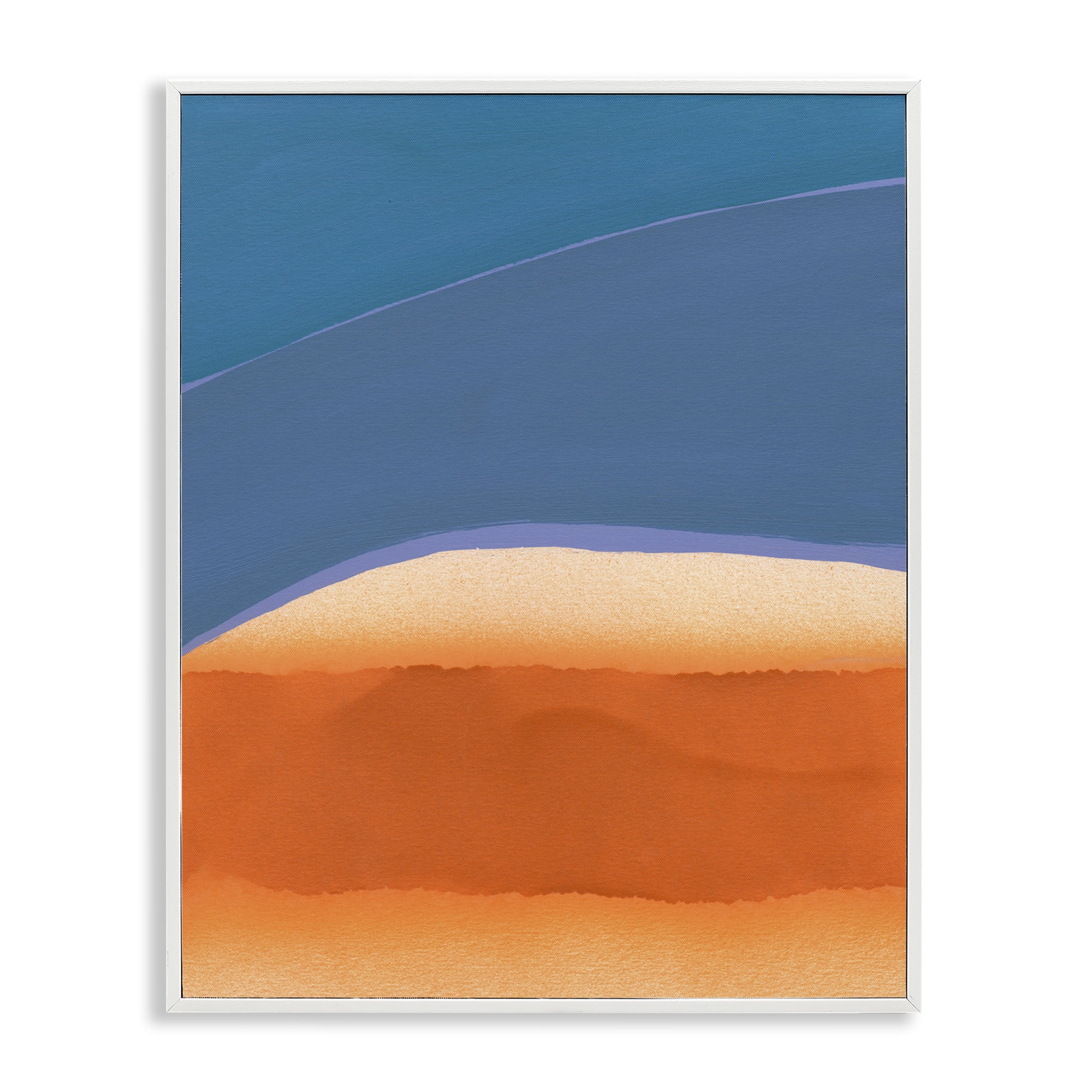 Stupell Industries Modern Desert Sunrise Abstract Painting White Framed Art Print Wall Art, 11 x 14