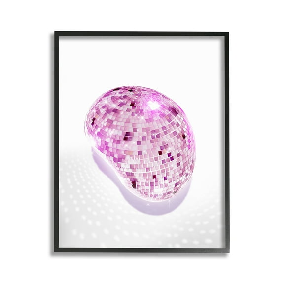 Stupell Industries Modern Disco Ball Shining Abstract Painting Black Framed Art Print Wall Art, 11 x 14