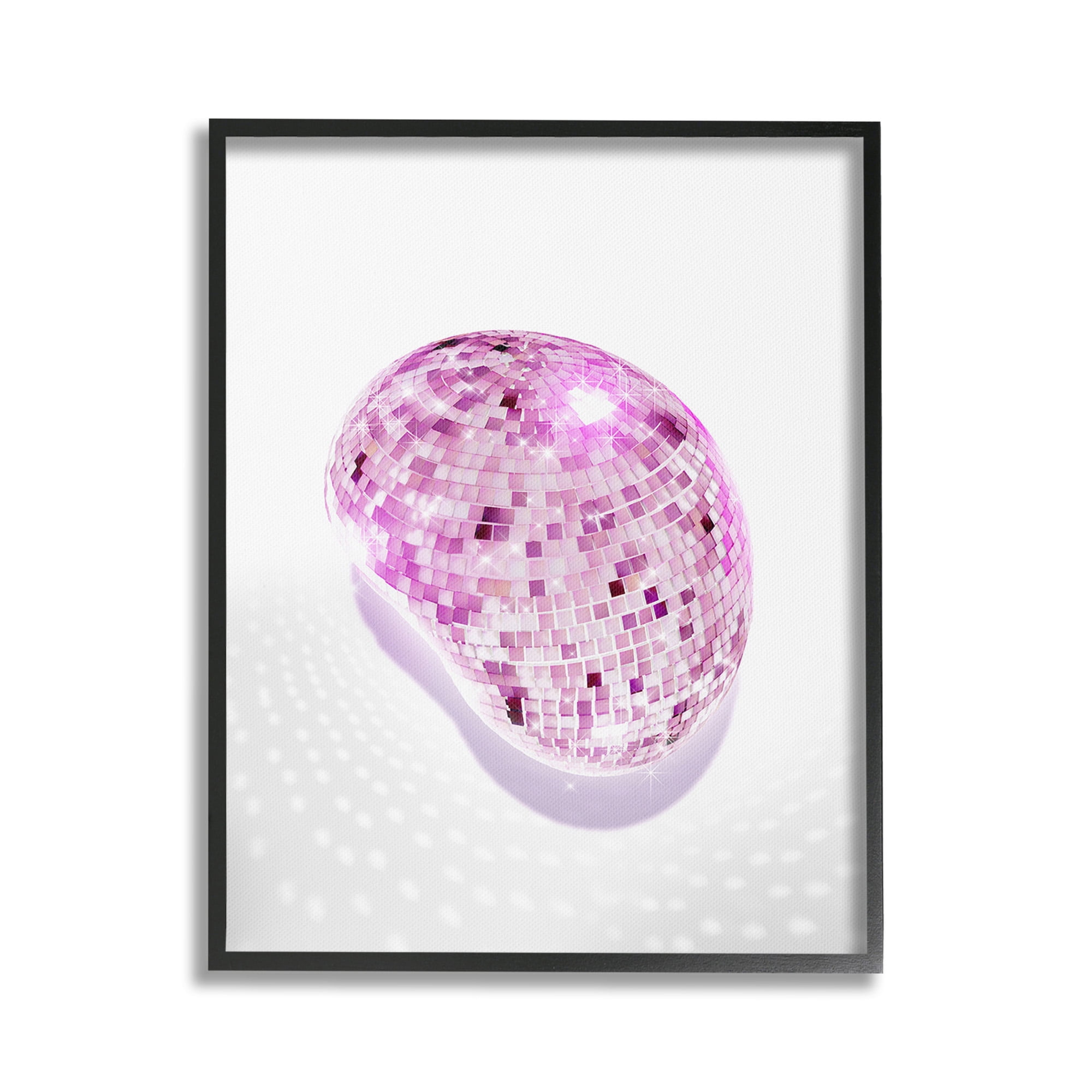 Stupell Industries Modern Disco Ball Shining Abstract Painting Black Framed Art Print Wall Art, 24 x 30