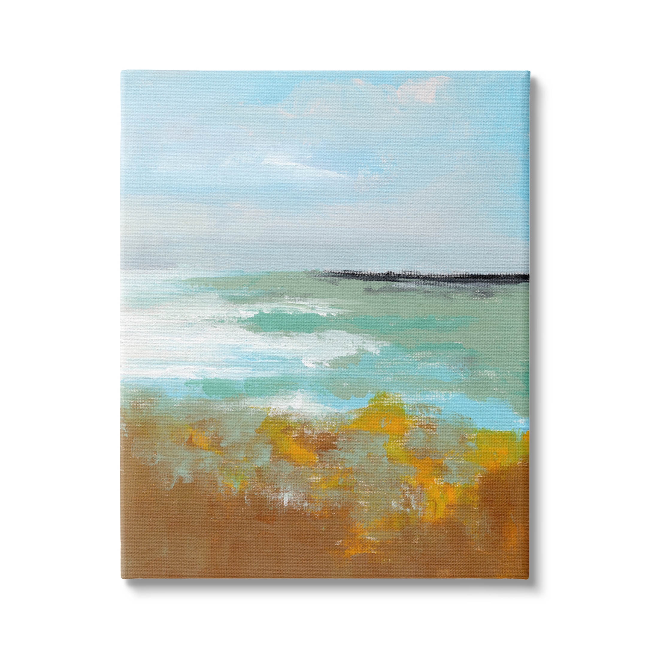 Stupell Industries Modern Distant Ocean Waves Landscape Painting Gallery Wrapped Canvas Print Wall Art, Design by Nikita Jariwala