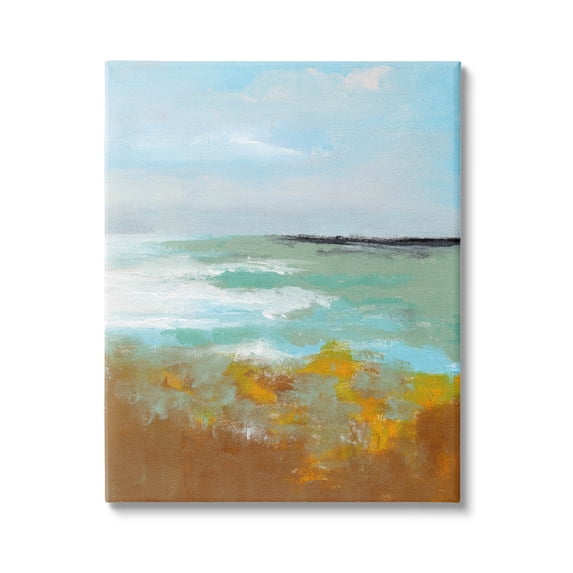 Stupell Industries Modern Distant Ocean Waves Landscape Painting Gallery Wrapped Canvas Print Wall Art, Design by Nikita Jariwala