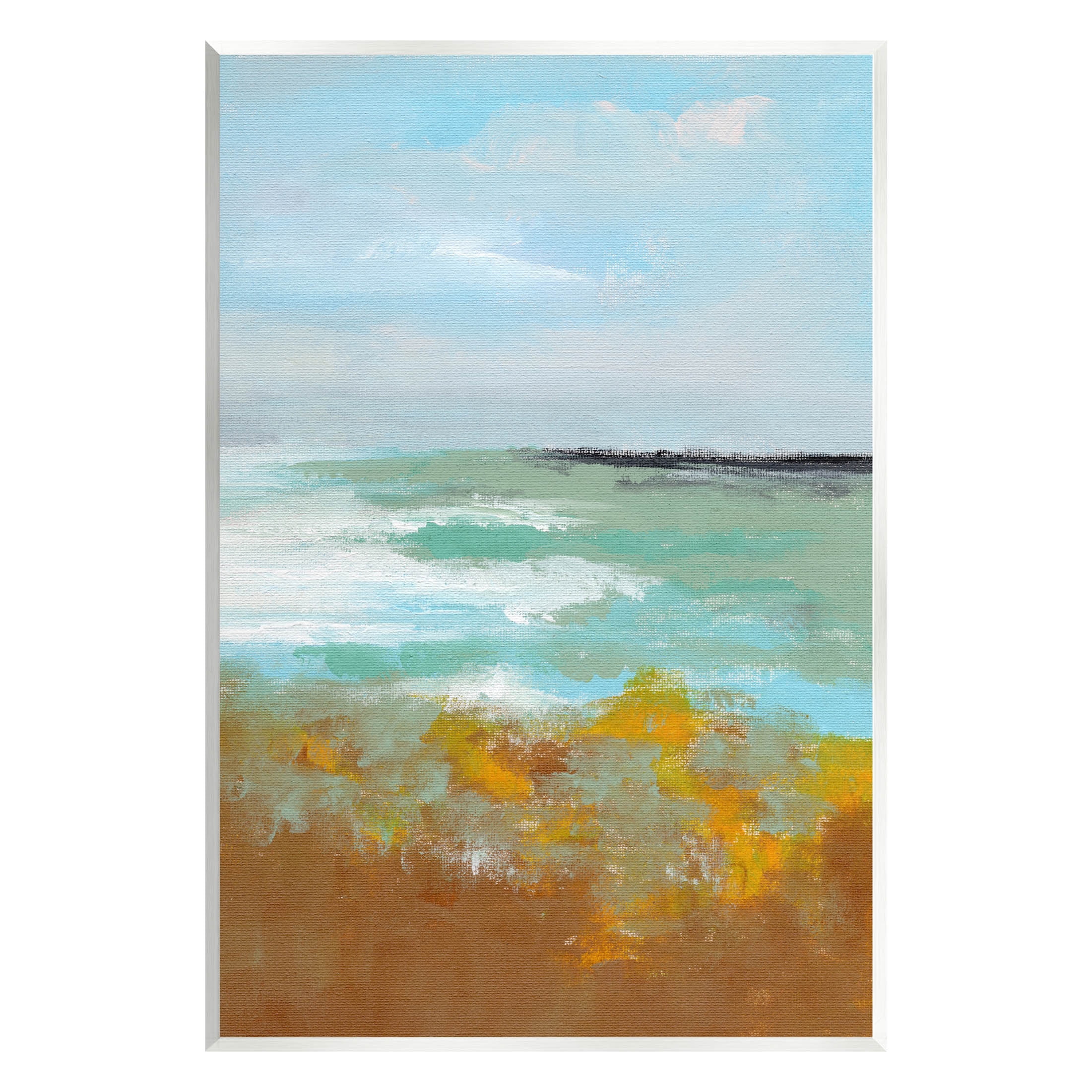 Stupell Industries Modern Distant Ocean Waves Landscape Painting Unframed Art Print Wall Art, Design by Nikita Jariwala