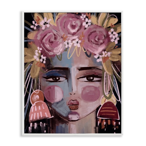Stupell Industries Modern Diva Female Portrait White Framed Giclee Art design by Anna Lischenko, 30 x 24