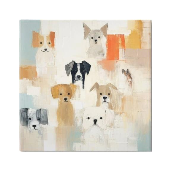 Stupell Industries Modern Dog Collage Animals & Insects Painting Gallery Wrapped Canvas Art Print Wall Art, 17 x 17