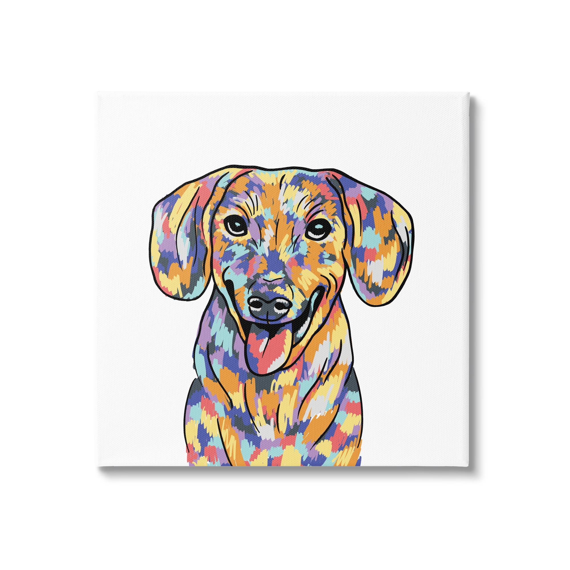 Stupell Industries Modern Dog Portrait Animals & Insects Painting Gallery Wrapped Canvas Print Wall Art, 24 x 24