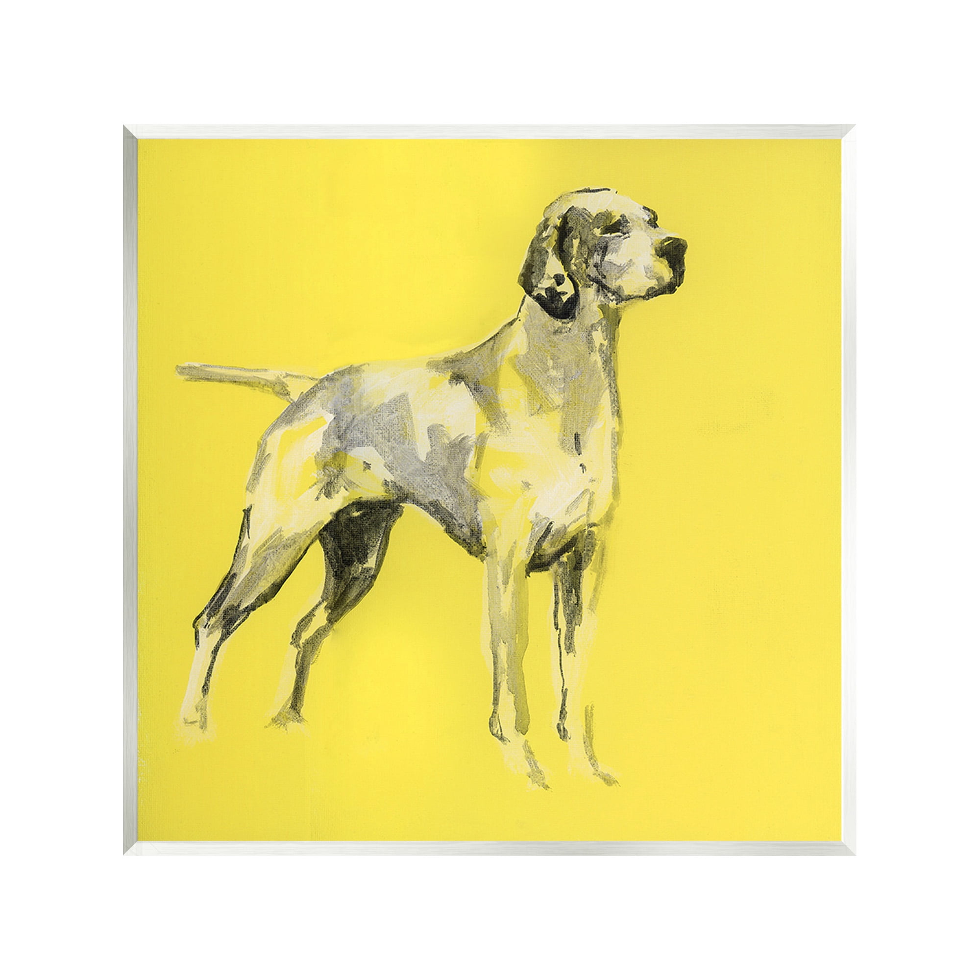 Stupell Industries Modern Dog on Yellow Animals & Insects Painting Unframed Art Print Wall Art, 12 x 12