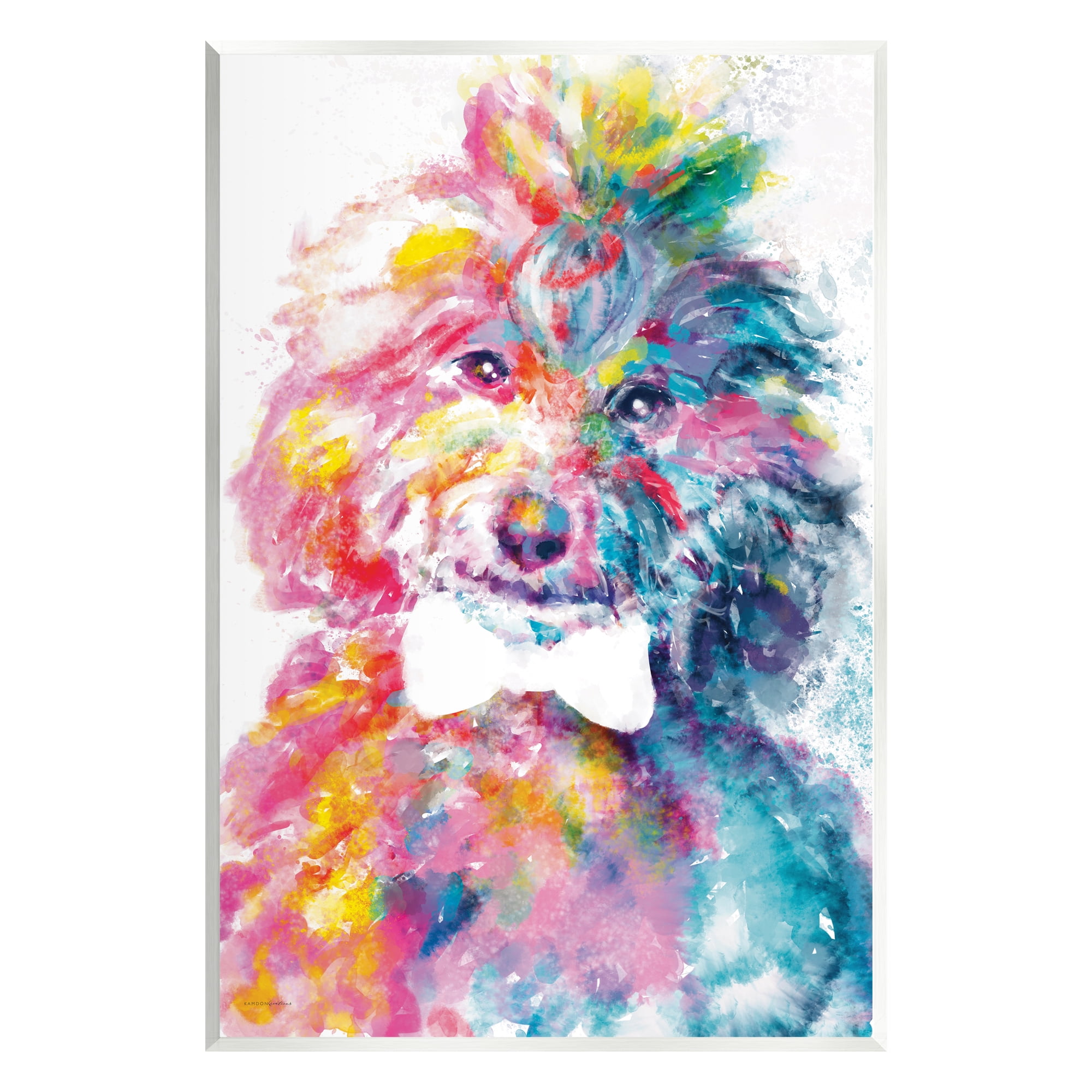 Stupell Industries Modern Dog with Bowtie Animals & Insects Painting Unframed Art Print Wall Art, 13 x 19