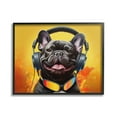 thumbnail image 1 of Stupell Industries Modern Dog with Headphones Animals & Insects Painting Black Framed Art Print Wall Art, 20 x 16, 1 of 9