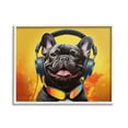thumbnail image 1 of Stupell Industries Modern Dog with Headphones Animals & Insects Painting White Framed Art Print Wall Art, 20 x 16, 1 of 9