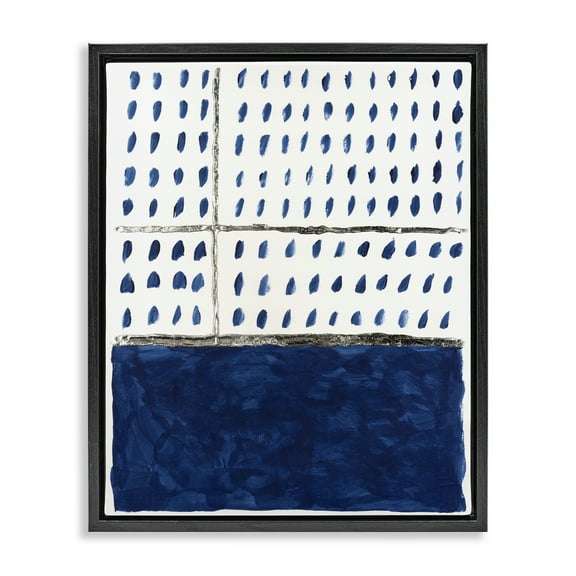 Stupell Industries Modern Dot Pattern Abstract Painting Black Floater Framed Canvas Art Print Wall Art, 17 x 21