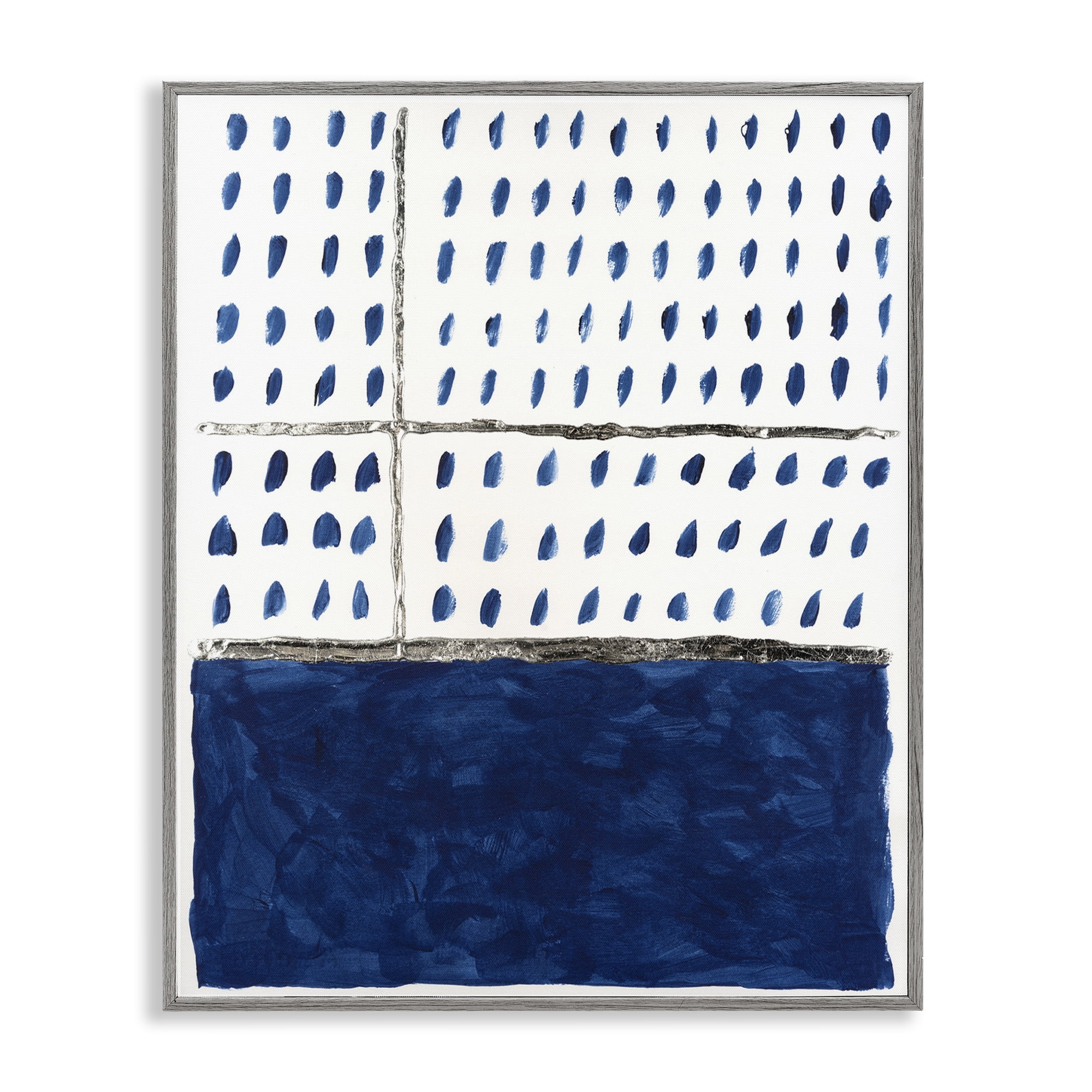 Stupell Industries Modern Dot Pattern Abstract Painting Gray Framed Art Print Wall Art, 24 x 30