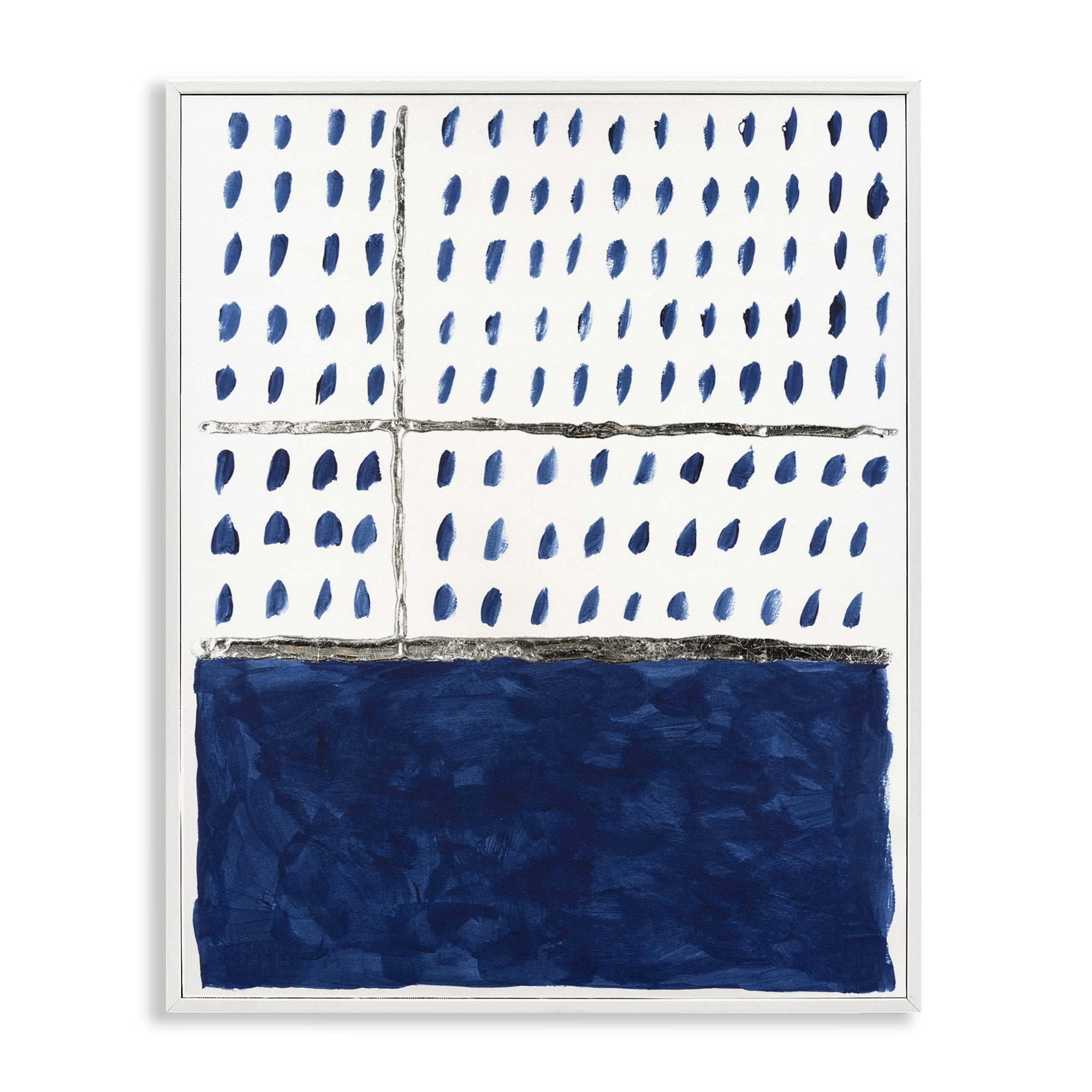 Stupell Industries Modern Dot Pattern Abstract Painting White Framed Art Print Wall Art, 24 x 30
