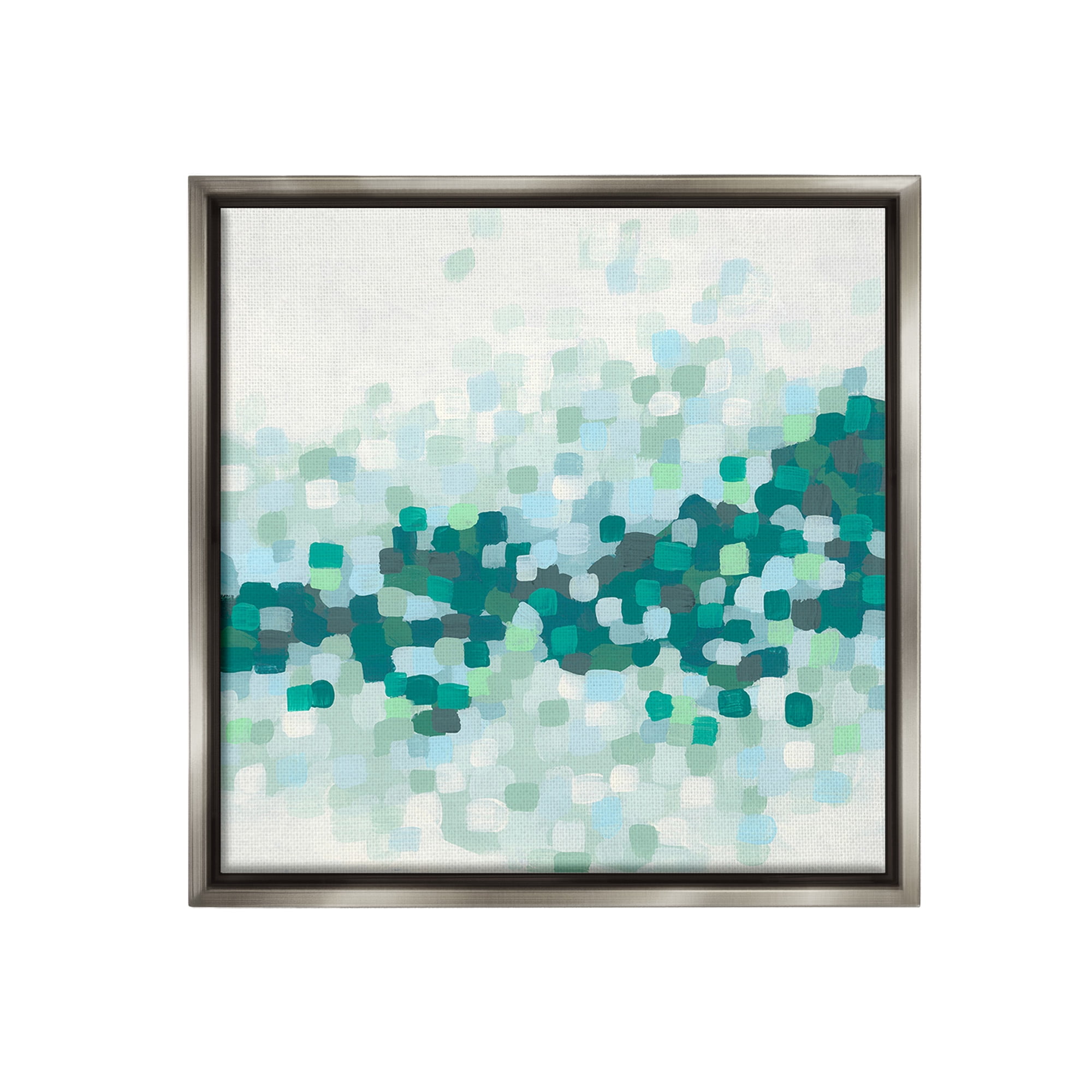 Stupell Industries Modern Dotted Terrain Abstract Painting Gray Floater Framed Canvas Art Print Wall Art, 18 x 18