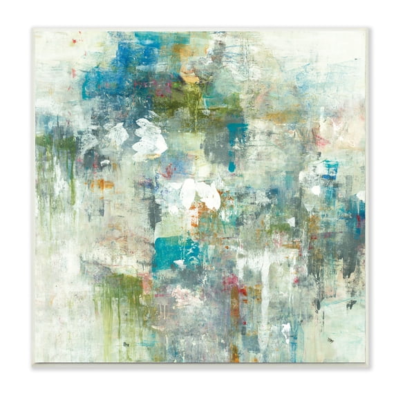 Stupell Industries Modern Earth Tone Abstraction Busy Blue Green,12 x 12,Designed by Lisa Ridgers