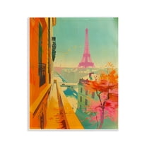 Stupell Industries Modern Eiffel Tower Town & City Painting Unframed Art Print Wall Art, 11 x 14