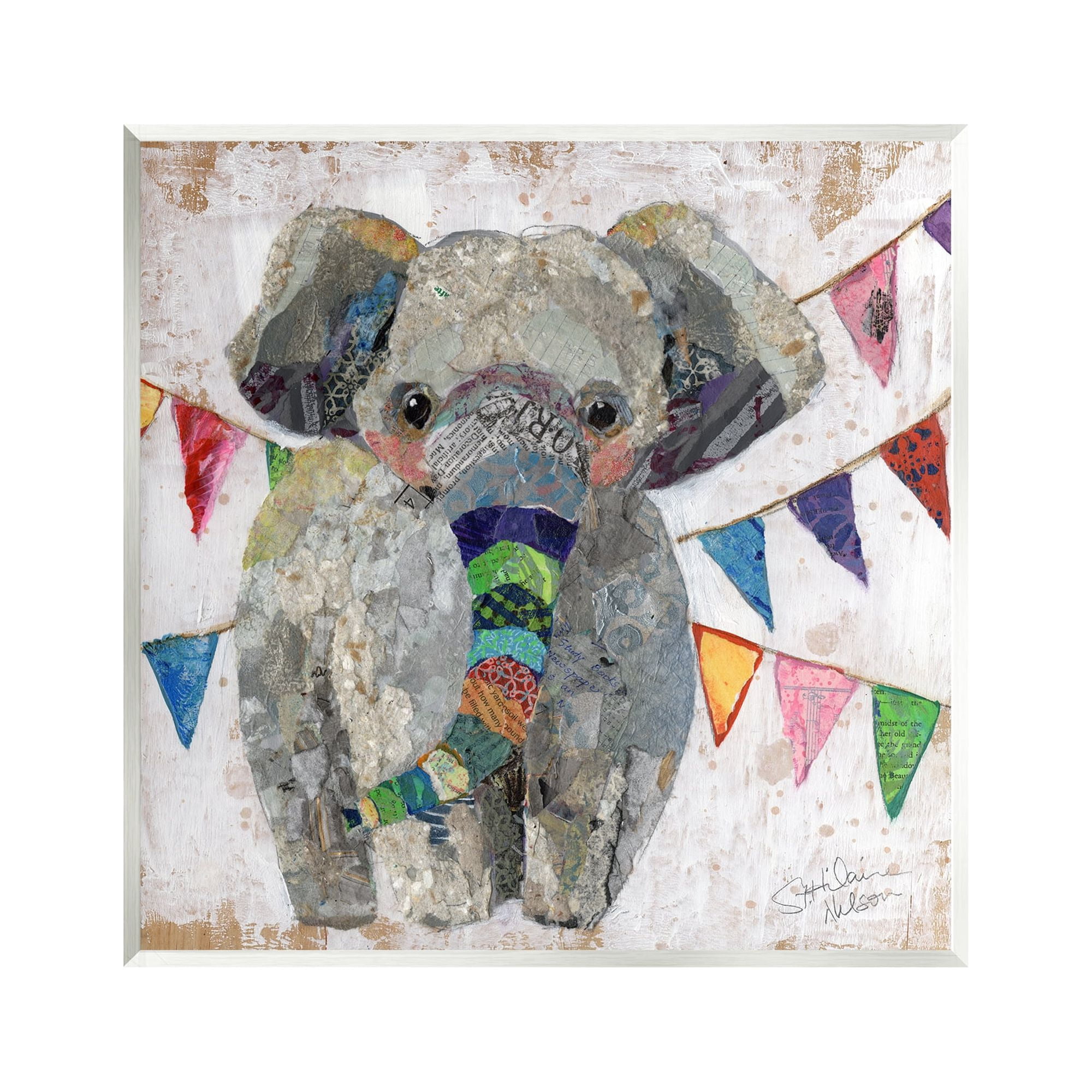Stupell Industries Modern Elephant Painting Animals & Insects Painting Unframed Art Print Wall Art, 12 x 12