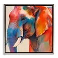 thumbnail image 1 of Stupell Industries Modern Elephant with Modern Hues Gray Floating Frame Canvas Art, 18 x 18, by Walker Noble, 1 of 8