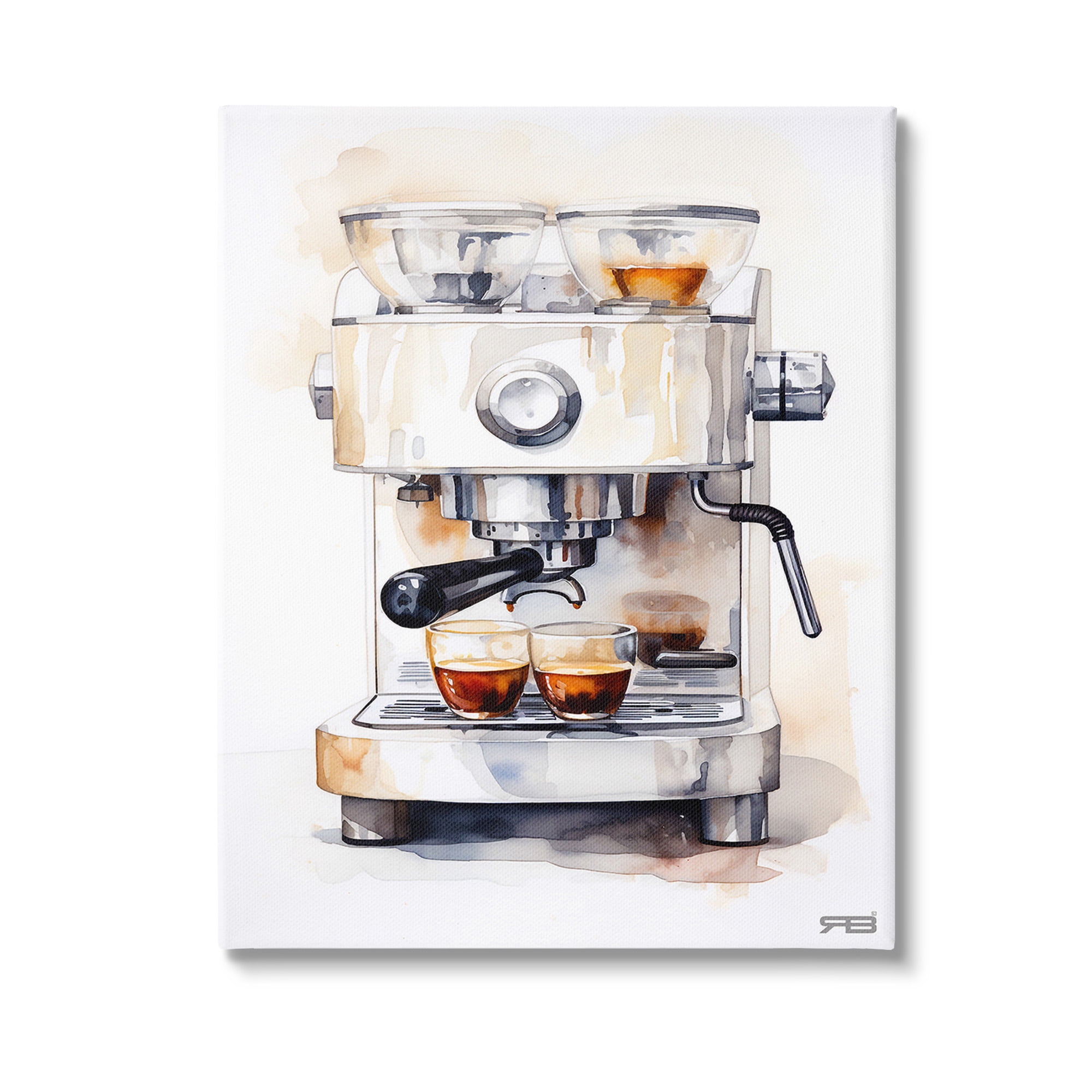 Stupell Industries Modern Espresso Machine Food & Beverage Painting Gallery Wrapped Canvas Art Print Wall Art, 16 x 20