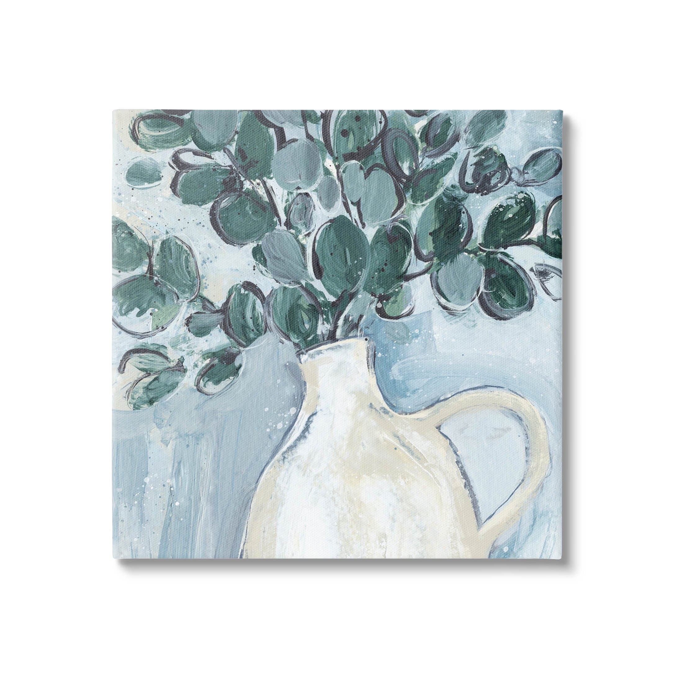 Stupell Industries Modern Eucalyptus Plant Leaves Jug Vase Painting Gallery Wrapped Canvas Print Wall Art, Design by Annie Warren