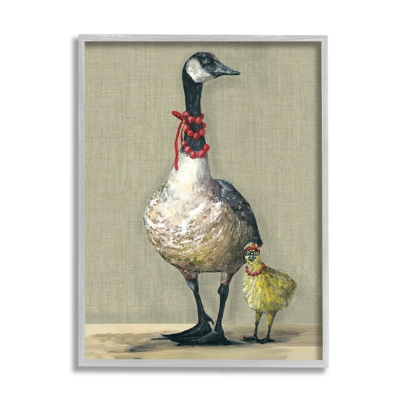 Stupell Industries Modern Fancy Mama Goose Walking Well Dressed Gosling,11 x 14, Design by Kamdon Kreations
