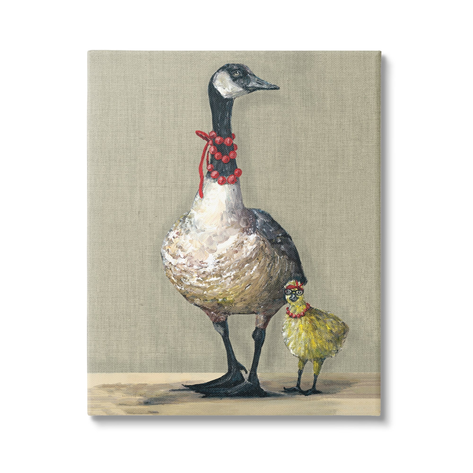 Stupell Industries Modern Fancy Mama Goose Walking Well Dressed Gosling,16 x 20, Design by Kamdon Kreations