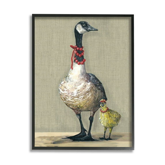 Stupell Industries Modern Fancy Mama Goose Walking Well Dressed Gosling,24 x 30, Design by Kamdon Kreations