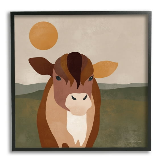 Stupell Industries Modern Farm Animal Animals & Insects Painting Black Framed Art Print Wall Art, 12 x 12