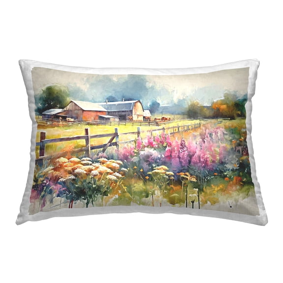 Stupell Industries Modern Farm Meadow Decorative Printed Throw Pillow, 14 x 20