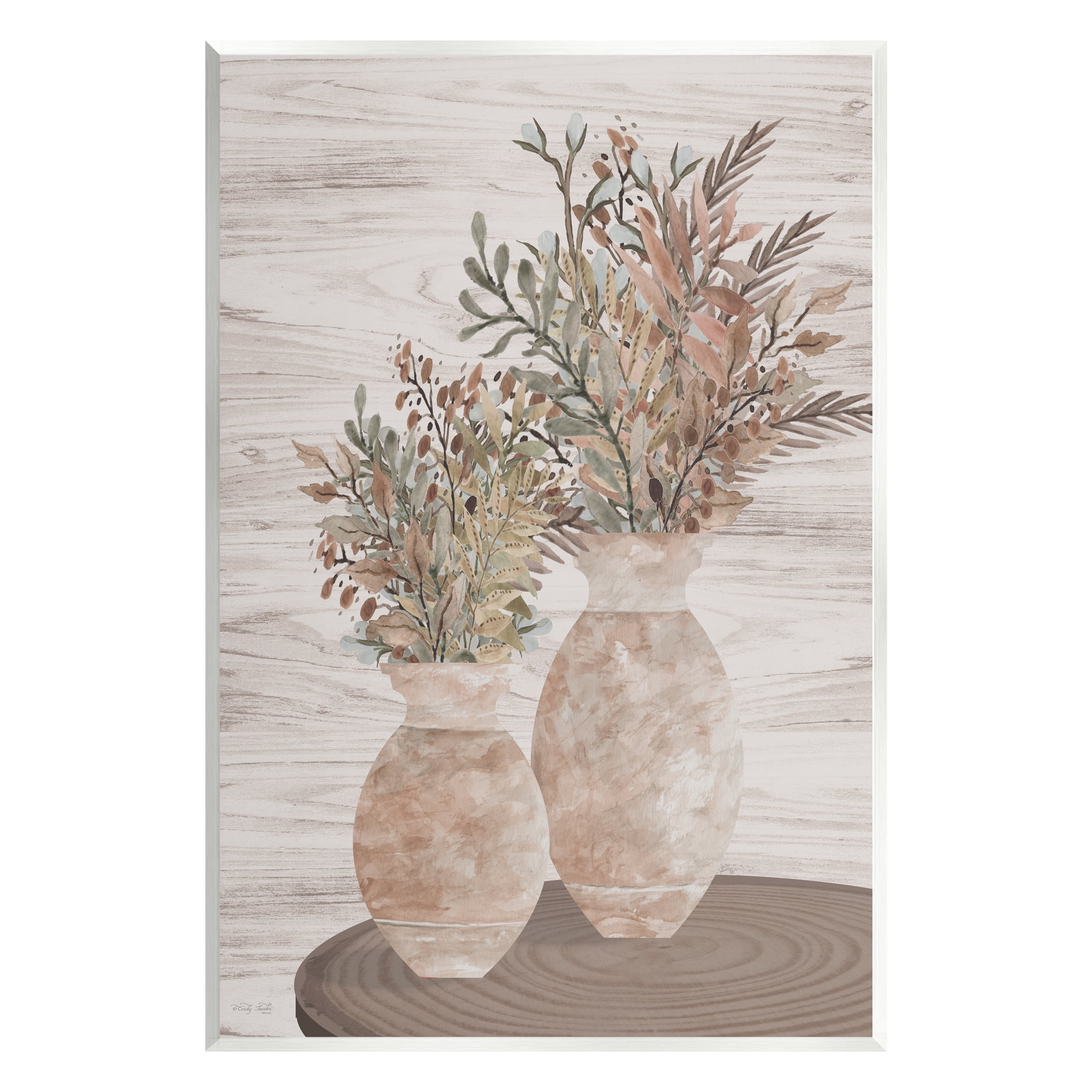 Stupell Industries Modern Farmhouse Blooms Botanical & Floral Painting Unframed Art Print Wall Art, 13 x 19