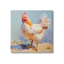 Stupell Industries Modern Farmhouse Hen Animals & Insects Painting Gallery Wrapped Canvas Art Print Wall Art, 17 x 17