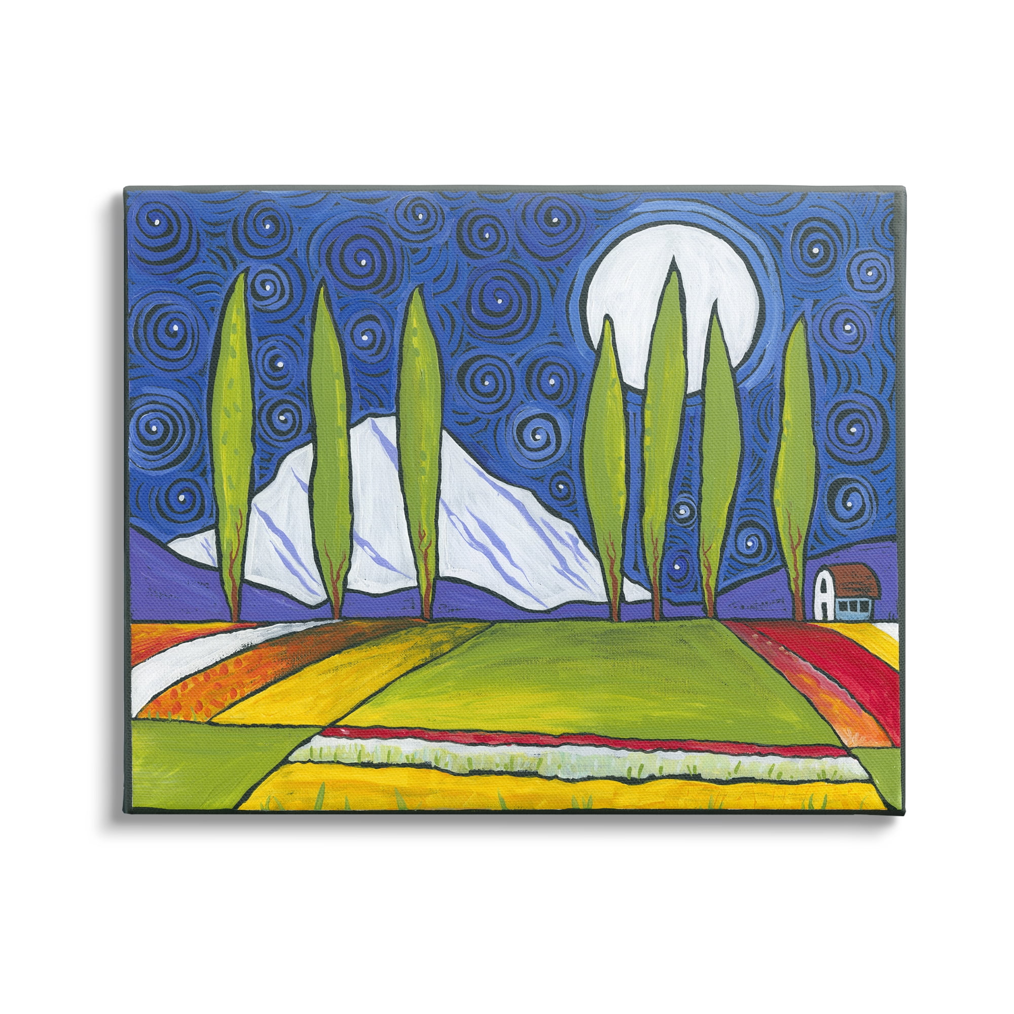 Stupell Industries Modern Farmland Crops Abstract Sky Swirls Pattern Painting Gallery Wrapped Canvas Print Wall Art, Design by Ben Mann